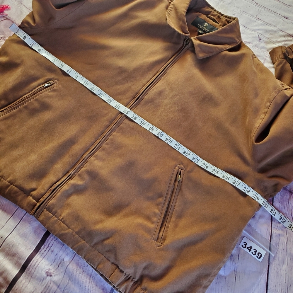 Vintage Gary Player Bomber Jacket Golf Mens XXL Brown Faux Suede Full Zip Lined - Picture 10 of 12